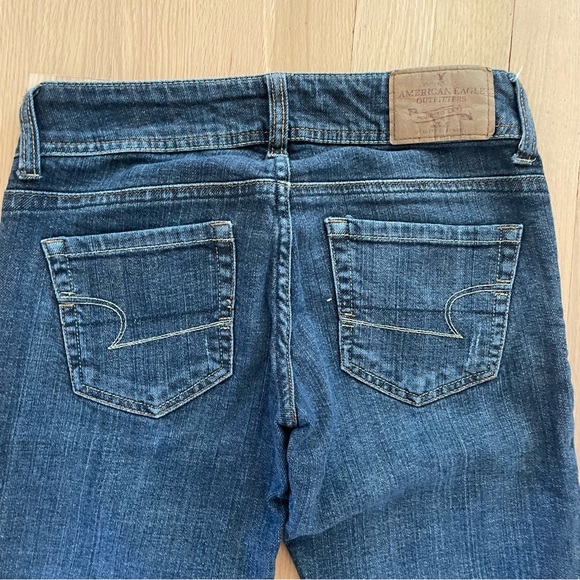 Y2K American Eagle Ultra Low rise bootcut Artist dark wash Jeans 0 short - Picture 4 of 10